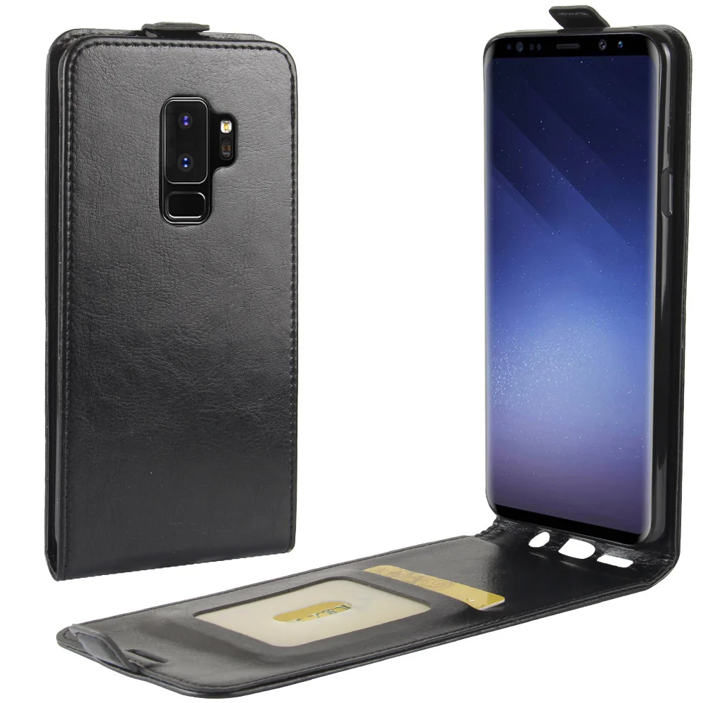 Кожаный чехол-кошелек для samsung Galaxy S9 S8 Note 9 8 A6 A8 Plus A9 A7 C10 C7 Xcover 4 флип-чехол для телефона вертикальный