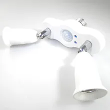 E27 до 2 E27 инфракрасный нательный Датчик Смарт держатель лампы освещение с пассивным ИК-датчиком базовый Авто Работа motion Активированный лампы головной переключатель