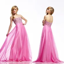 Sleeveless 2015 Echt Prom Kleider Charming A-linie Bodenlangen Chiffon Sicke Kleid Lange Backless Abend-formale Kleid Kristalle