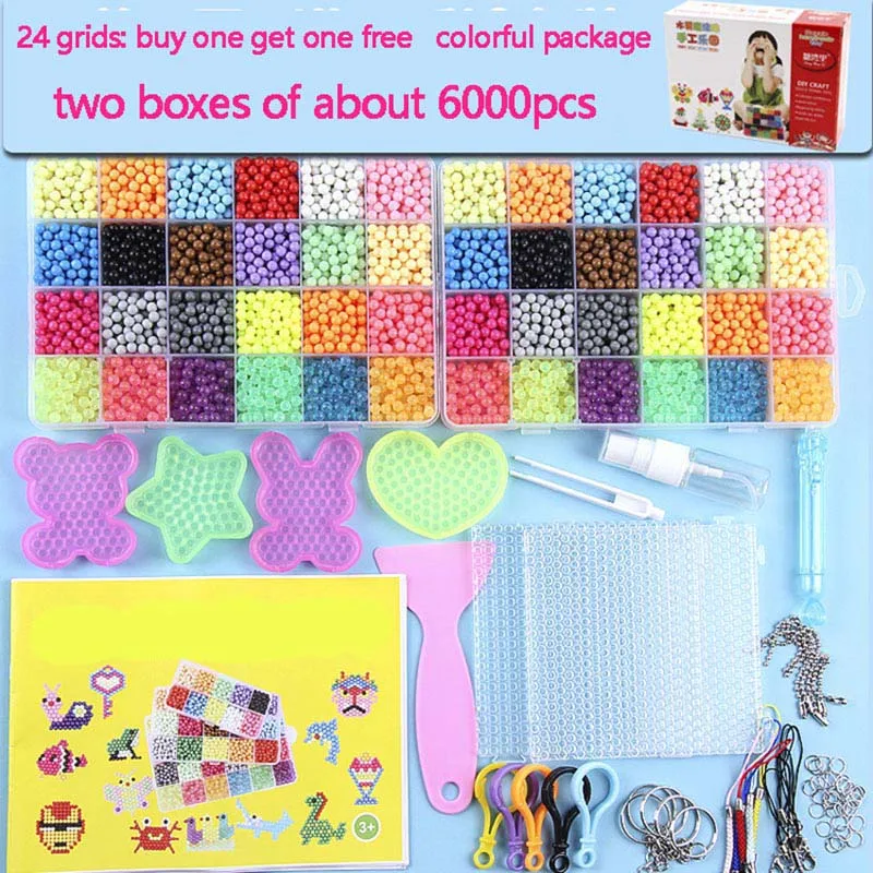 3D Puzzle Multicolor DIY Water Spray Magic Aqua Ring Refill Toys For Children Educational Kit Ball Game Beads Juguetes