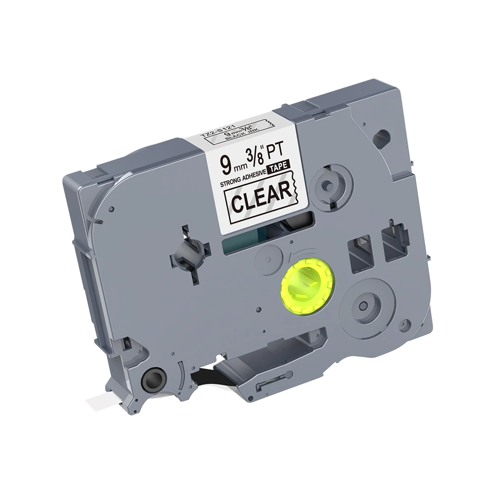 

compatible Black on Clear TZe-S121 TZ-S121 9mm laminated label tapes for P-touch PT-330 PT-530 PT-350 label printers