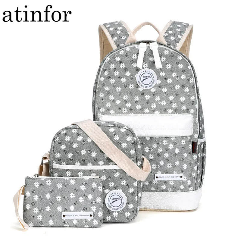 Goedkoop Atinfor Merk Canvas Bloemen Afdrukken Rugzak Vrouwen Verse Rugzak Laptop Rugzakken Vrouwelijke Rugzak Schooltas voor Tiener Meisjes