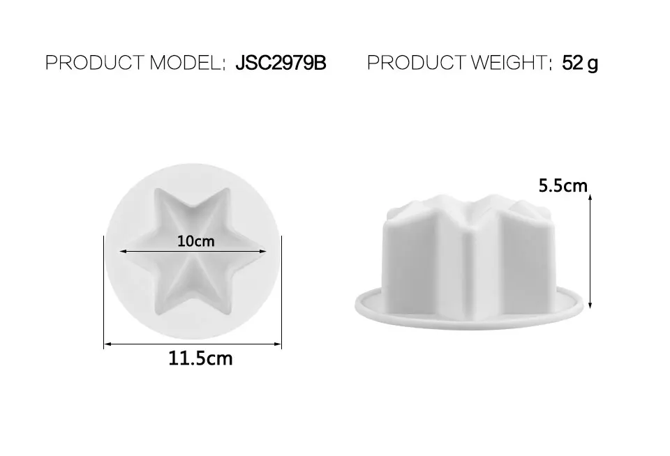SILIKOLOVE Торт Пресс-формы для выпечки торта мусс формы 3D силиконовая форма звезды Форма силиконовые формы 2 шт./компл