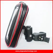 Bike Handlebar Phone Holder Case Motorcycle Rail Mount Holder With Water Resistance Zipper Case for Mobile Phones and GPS