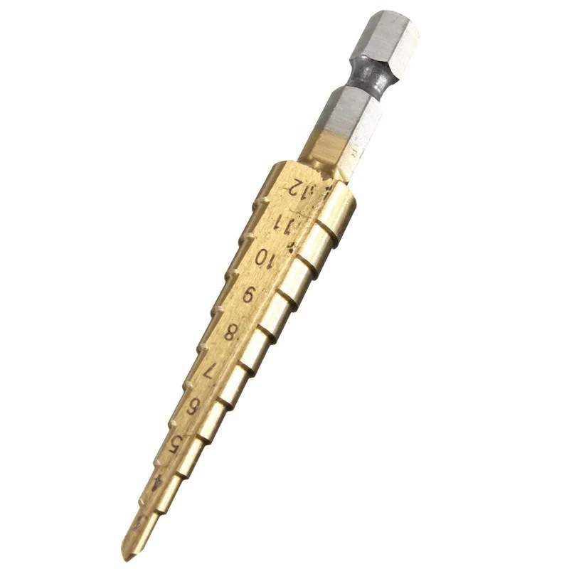 3pcs/set 1/4'' Hex Shank Step Drill Bit Screw Tool Kit Titanium Coated Carbide Drill Bit Set Two-flute Woodworking 3pcs/set 1/4'' Hex Shank Step Drill Bit Screw Tool Kit Titanium Coated Carbide Drill Bit Set Two-flute Woodworking