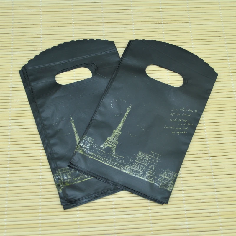 Wholesale 150pcs/lot Black Plastic Gift Bag 9x15cm Small Jewelry