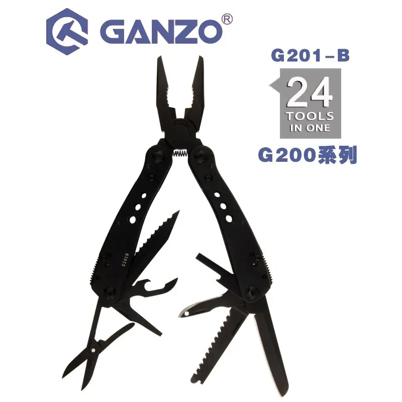 

Ganzo G200 series G201-B Multi pliers 24 Tools in One Hand Tool Set Screwdriver Kit Portable Folding Knife Stainless Steel plier