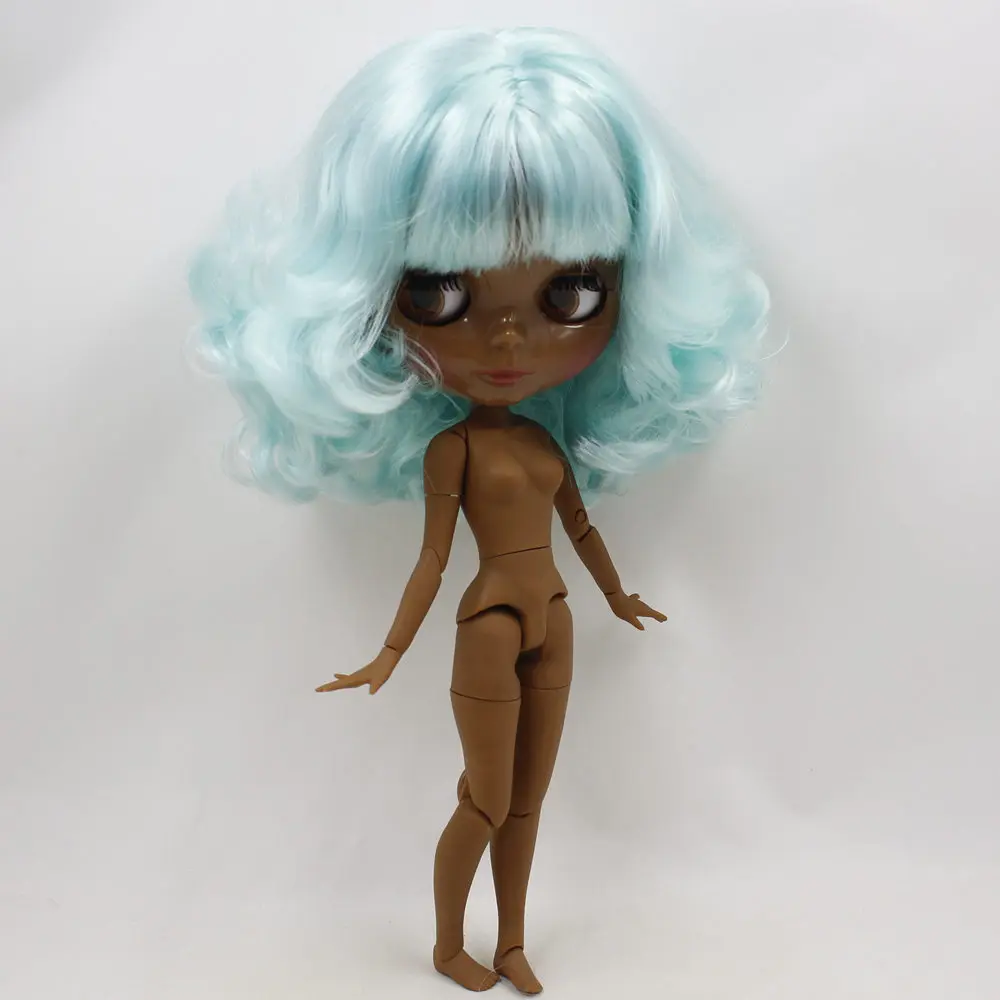 Ледяной обнаженный Blyth Кукла № BL136/4268 мятный микс белые волосы соединение тела супер черная кожа шарнирная кукла нео 30 см