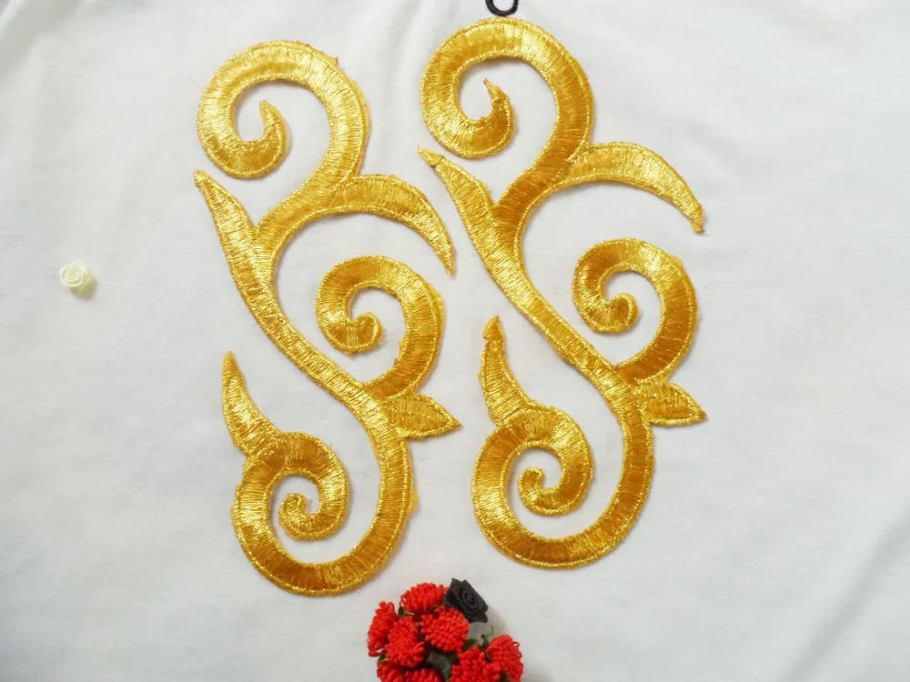 819 cm gold iron on embroidery patches golden metallic thread 819 cm gold iron on embroidery patches golden metallic thread