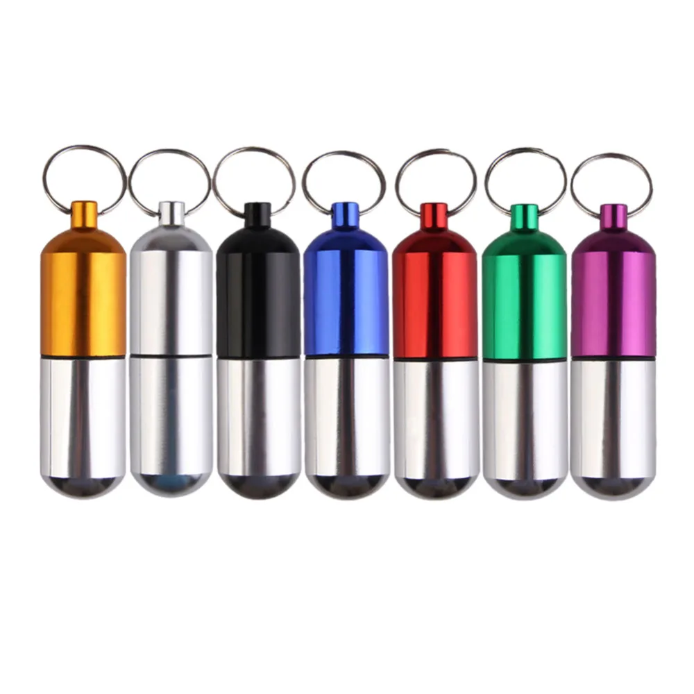 

8.5*2*2cm Pill Case Bottle Waterproof Container Pill Box Container Keychain Medicine Boxes Holder Outdoor Cartridge Tools