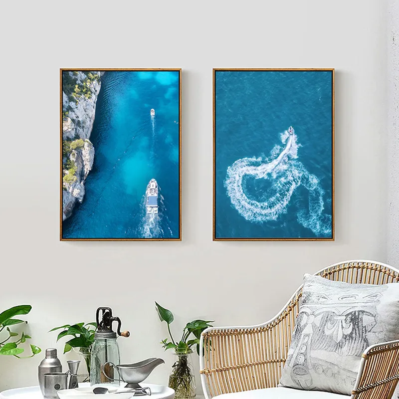 Scandinavian Style Landscape Art Canvas Painting Sea Art Wall Pictures For Living Room Acrylic Paints Decoration Home