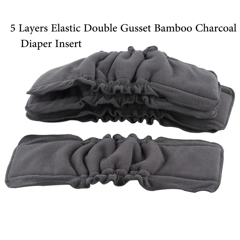 

Washable Diapers Bamboo Inserts for Reusable Nappies Ohbabyka Diaper Cover Bamboo Charcoal Insert Couche Lavable Luiers 1PCS