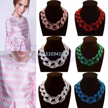 

Lady Fashion Jewel Acrylic Collar Chunky Choker Statement Chain Necklace Pendant #Y51#
