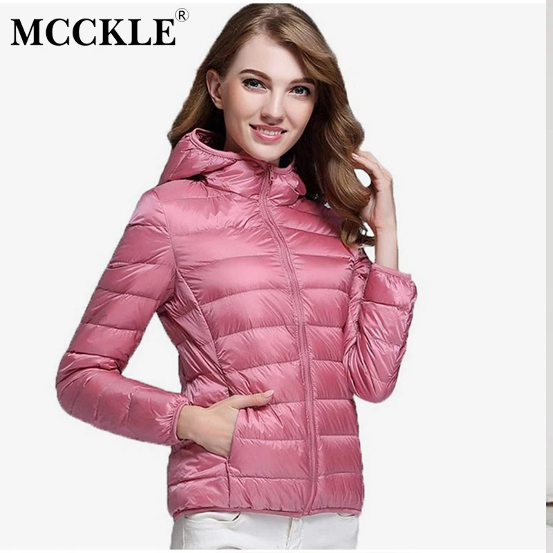 2018 Winter Women Ultra Light Down Jacket Whie Duck Down