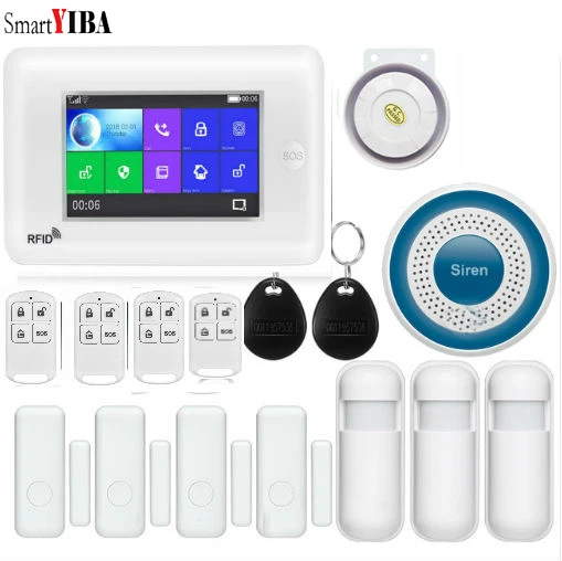 SmartYIBA Smart Home Alarm System Wireless GSM Alarm Sensor Motion for Smart Home IOS Android GPRS SMS APP Remote Control Alexa SmartYIBA Smart Home Alarm System Wireless GSM Alarm Sensor Motion for Smart Home IOS Android GPRS SMS APP Remote Control Alexa