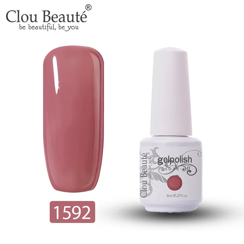 Clou Beaute Гель-лак Soak Off Hybrid UV Полупостоянный Гель-лак Esmalte Гель-лак 8 мл Подарочный набор Гель-лак для нейл-арта праймер - Цвет: 1592