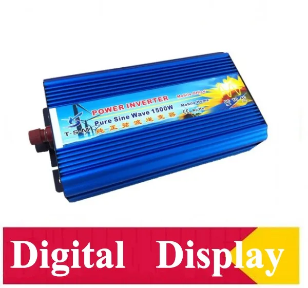 

Digital display 1500w DC24V TO AC120V 60HZ pure sine wave Power Inverter