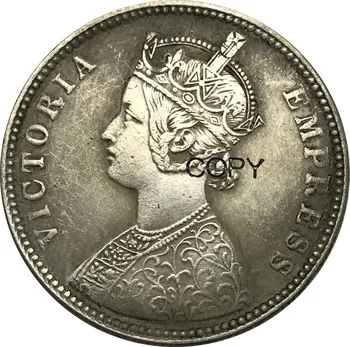 

British India 1893 Empress Victoria One Rupee Brass Plated Silver Copy Coins