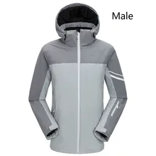 На открытом воздухе лыжный костюм пара стиль Женская спортивная куртка утолщение теплые спортивные водонепроницаемые лыжные куртки Лыжная одежда для унисекс