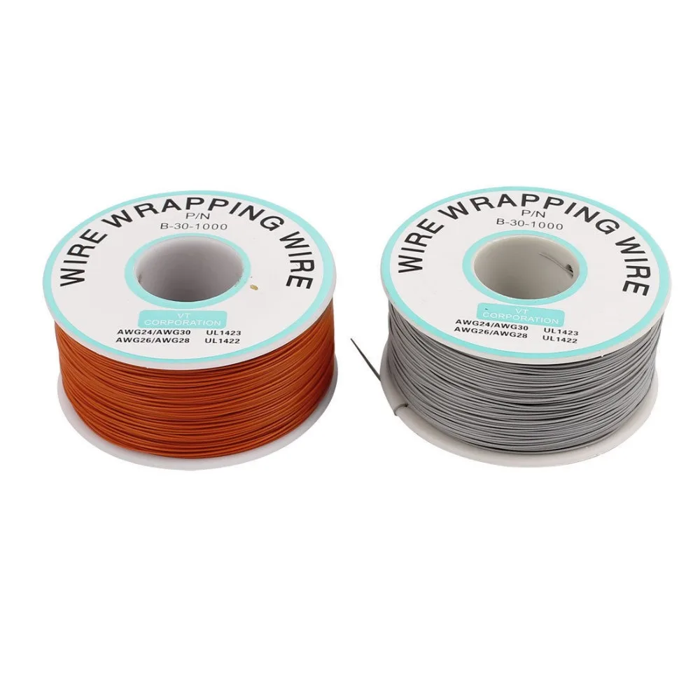 PCB Solder Gray Orange Flexible 0.25mm Core Dia 30AWG Wire Wrapping ...