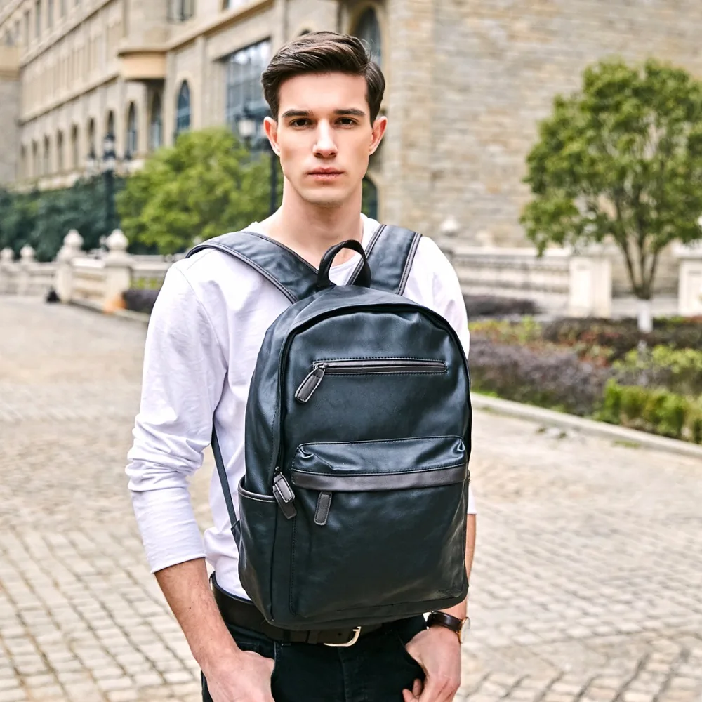 فيكونيا بولو العلامة التجارية جلد رجل حقيبة كمبيوتر محمول عارضة Daypacks للكلية عالية قدرة العصرية حقيبة المدرسة الرجال سفر حقيبة