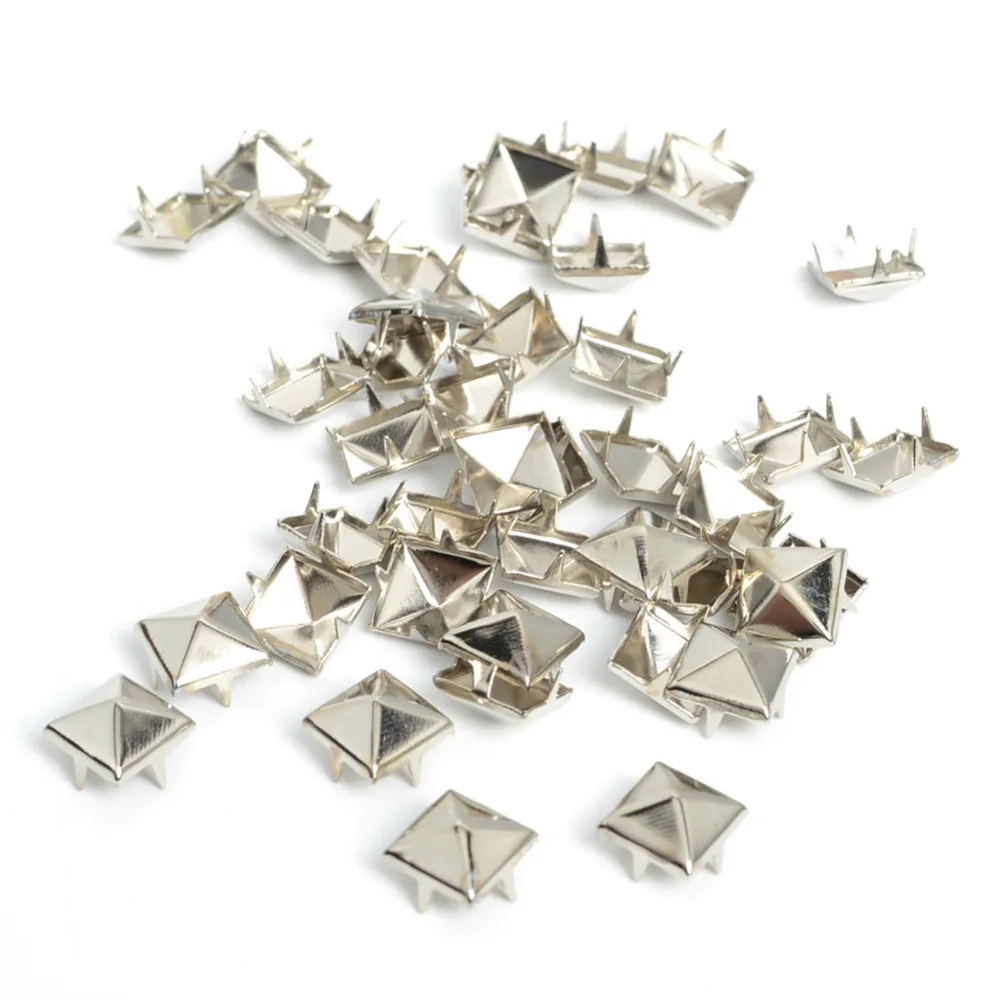

100pcs 8mm Apparel Sewing Pyramid Studs Nailheads Rivet Spike Punk Leather Craft Bracelets Clothes rivet Apparel Sewing