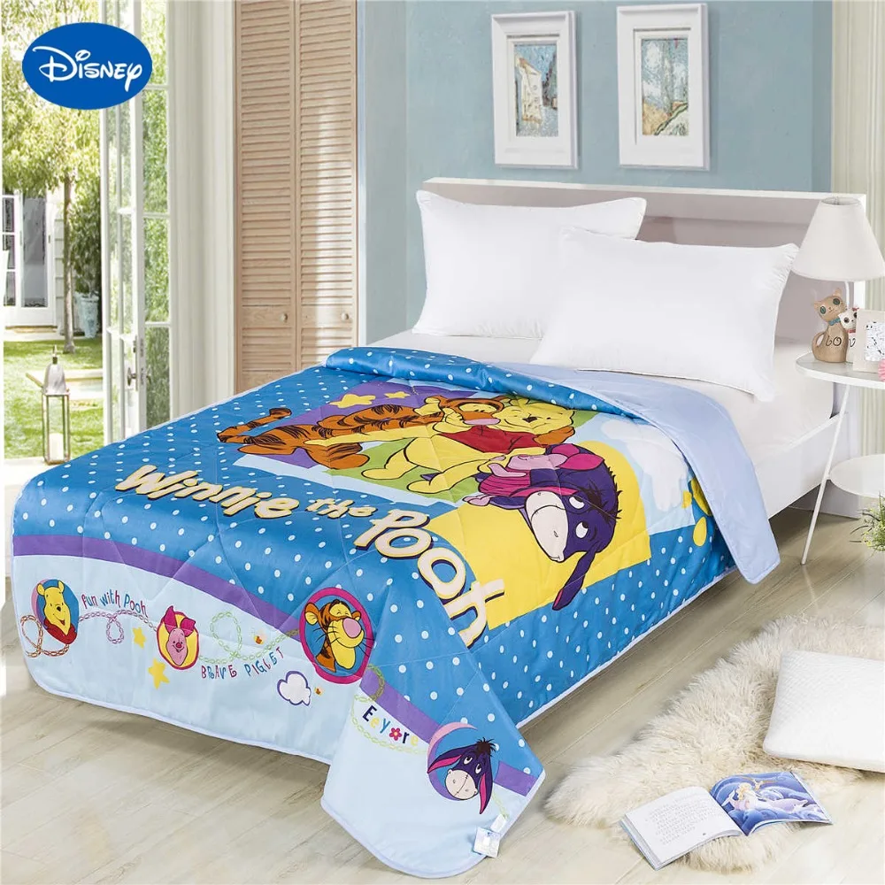 

Winnie the Pooh Piglet Tigger Summer Quilts Comforter Baby Cotton Bedding Single Twin Queen Yellow Blue Dolka Dot Disney Cartoon