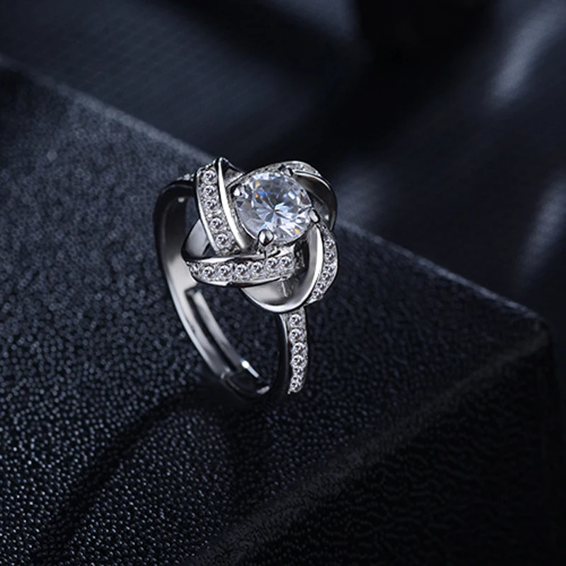 Винтажный вращающийся дизайн сверкающие 1.25ct AAA CZ Кристалл обручальные кольца для