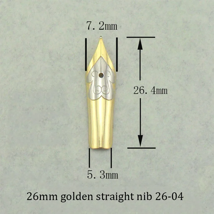 Перьевая ручка Перо для Hero pen picasso 20 26 31,5 мм прямой кривой перо двухцветная - Цвет: 26 mm gold
