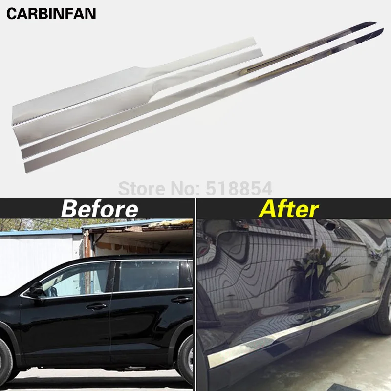 ACCESSORIES FIT FOR 2014 TOYOTA HIGHLANDER KLUGER CHROME DOOR SIDE LINE