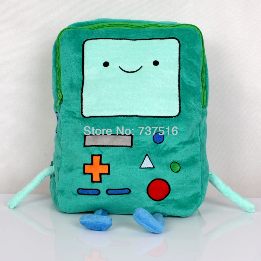 Новое время приключений плюшевый персонаж BMO Beemo 11 и 15 дюймов плюшевые рюкзаки Зеленая книга Сумка для детских игрушек подарок