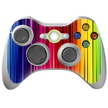 

2PCS/LOT New arrival shipping retail Colors of the rainbow colorful sticker skin controller for xbox 360 & xbox 360 slim