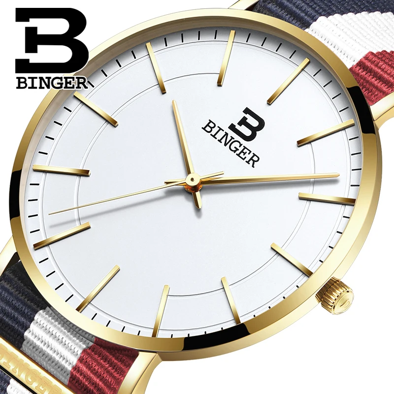 Simples do Desenhista Amantes de Relógios de Quartzo de Japão Relógio de Pulso Lona de Nylon Pulseira de Relógio Clássico Casais Colorido Listras Unisex Reloj