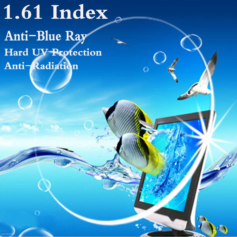 Cena 1.61 indeks Ultra cienka CR 39 asferyczne optyczne soczewki korekcyjne krótkowzroczność prezbiopia ochrona uv anty niebieskie promienie anty promieniowanie RS081