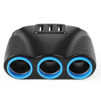 

3 Way Auto Sockets Car Charger Car Cigarette Lighter Adapter Lighter Splitter Lighter 5V 3.1A Output Power 3 USB Car Charger 12V
