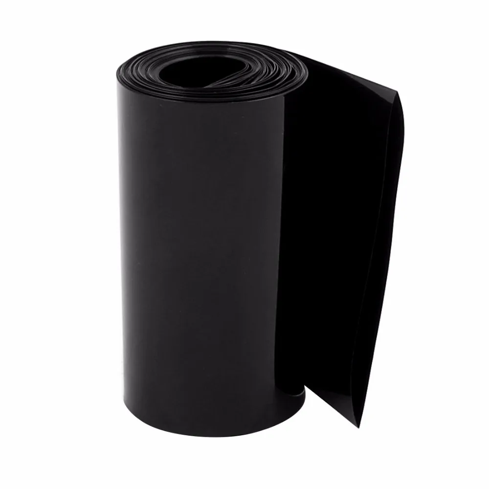 

Uxcell Hot Sale1PCS 85mm Flat Width 1M Length PVC Heat Shrink Tube Black for 18650 Battery Pack Insulation casing Heat shrink