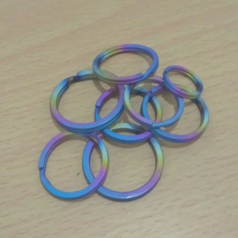 

Pure Titanium Split Ring Keyring Double Loop Key Chain Round TC4 Keychain EDC Outdoor Camping Gadgets J205 dropshipping