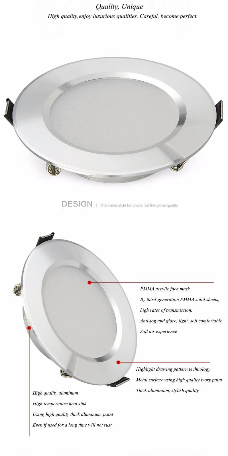 downlighters 1pcs Changeable Led Downlight 5w 7w 9w 12w Ceiling Recessed Light Silver Frame 3 Color Change Warm Nature Cool White AC180-240V smart downlights