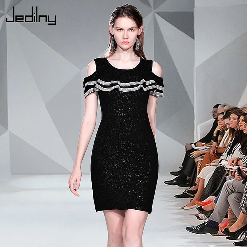 Women Summer Dress Sexy Off Shoulder O Neck Short Sleeve Ruffled Black White Slim Mini Bodycon Party Dresses Vestidos | Женская одежда