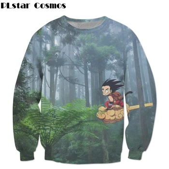 

PLstar Cosmos Anime Dragon Ball Z Sweatshirt Men Women Hipster 3D Long Sleeve Outerwear Lovely Goku print Crewneck Pullovers