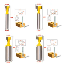 Т-образные фрезы 1/" 1/2" хвостовик замок отверстие фрезы Деревообработка сталь Гравировка Фрезы DIY Инструменты 1/"* 3/8" 1/"* 3/8"