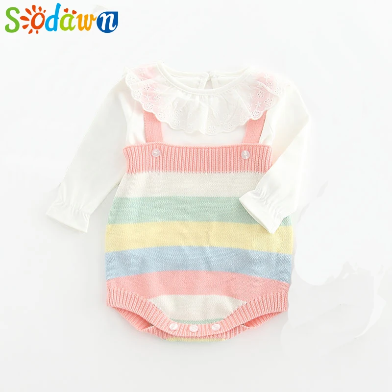 

Sodawn 2019 Baby Children Clothing Color Soft Knit Cute Cotton Suspenders One-Piece Baby Girls Clothes Jumpsuit Baby Suit