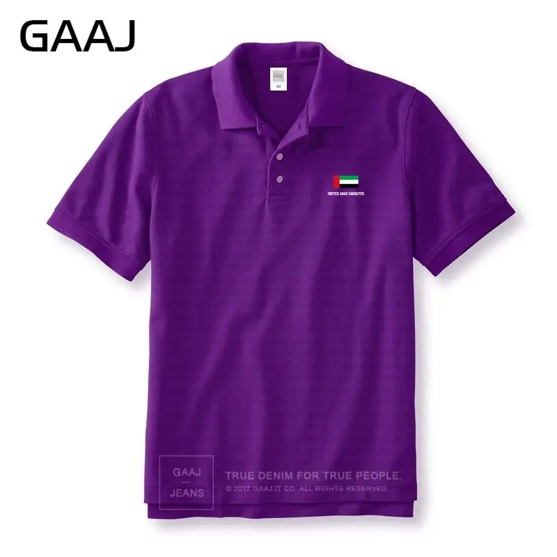 GAAJ, футболки поло с флагом ОАЭ, мужские и женские бренды унисекс, мужские рубашки поло для мужчин, тонкие хлопковые мужские однотонные рубашки#1KK85 - Цвет: Purple