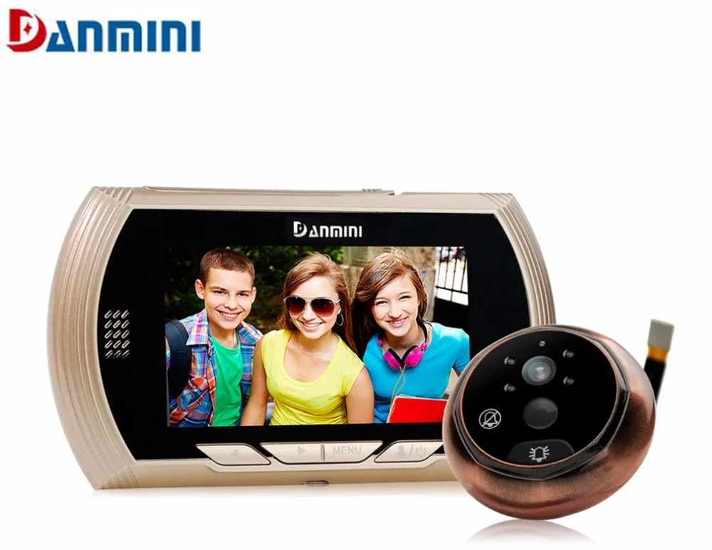 Danmini 4,3 дюймовый экран HD Pixel 145 градусов широкий угол скрытый электронный дверной звонок кошачий глаз глазок+ 1800ма литиевая батарея