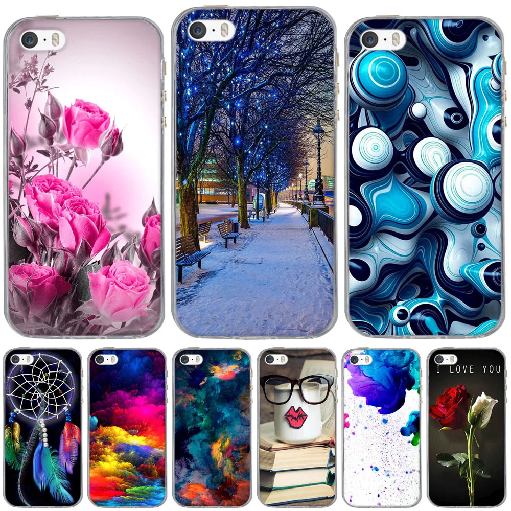 For iPhone 5 S Case 3D Pattern Cute Capa For iPhone 5S Case Silicone TPU Cover For iPhone SE Case For iPhone 5 5S SE Phone Cases