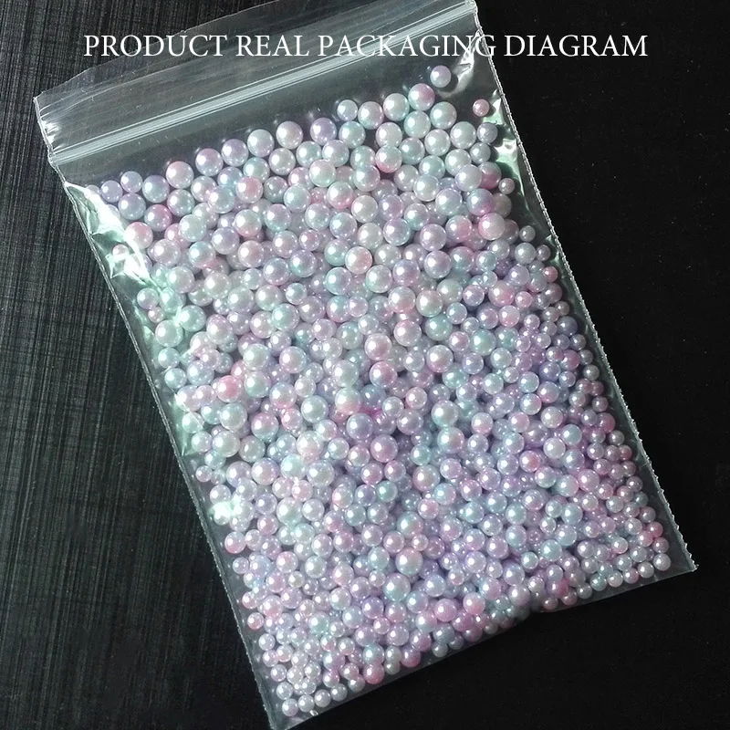 1000 stücke mischen 3mm-5mm Rosa/Blau Gradienten Ball Runde imitiert Perle, nail art Perlen Dekoration Flatback Glitter DIY