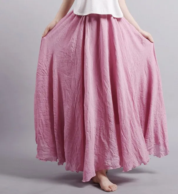 Дамская мода юбка плотная конфеты Цвет Для женщин Юбки для женщин Красивые красного цвета темно-Новые Длинные оптом - Цвет: Pink