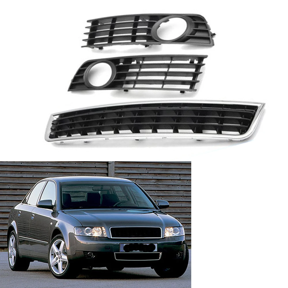 

Front Lower Side Bumper Fog Light Grille Fit for Audi A4 B6 Sedan 01-05