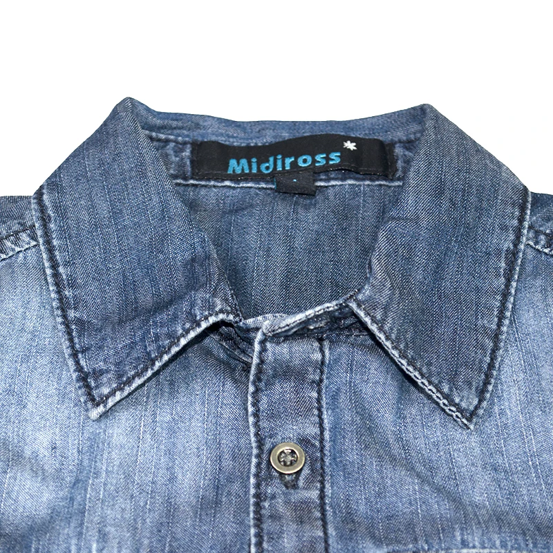 3Boys Denim Shirts Teens Solid Tops Short Sleeve Shirts Pocket Buttons Kids Junior Clothing Children 4-16 Years