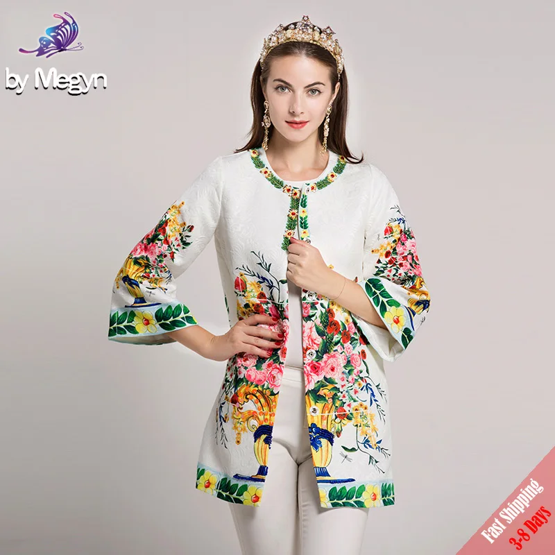 2017 New Autumn Runway Fashion Designer Over Coat Women's High Quality